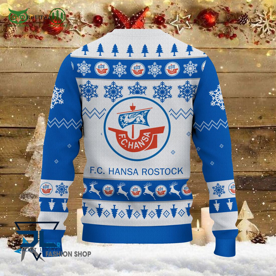 Hansa Rostock Bundesliga Football 3D Ugly Sweater
