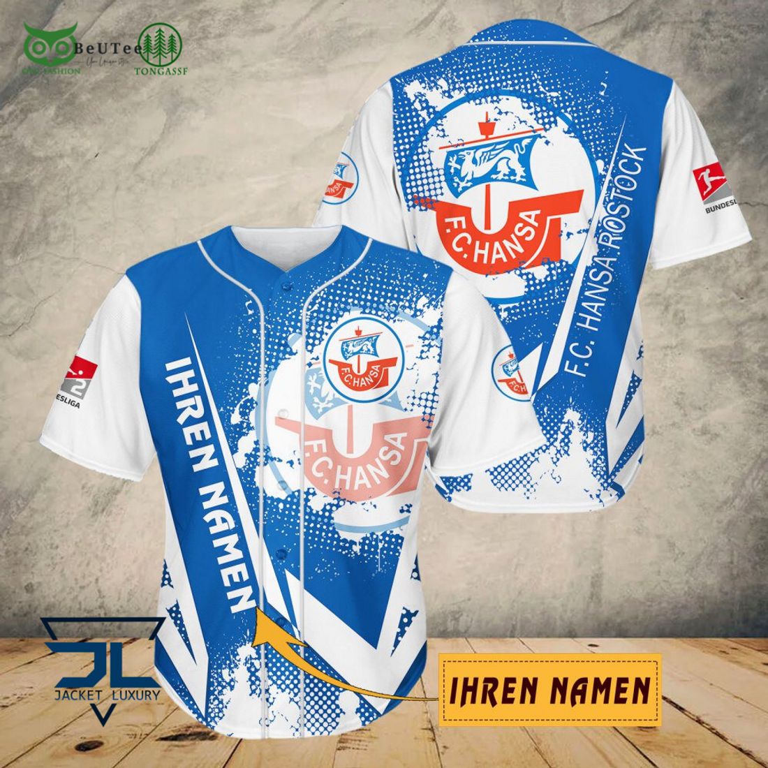 Hansa Rostock Iheren Namen AOP 3D Shirt Full