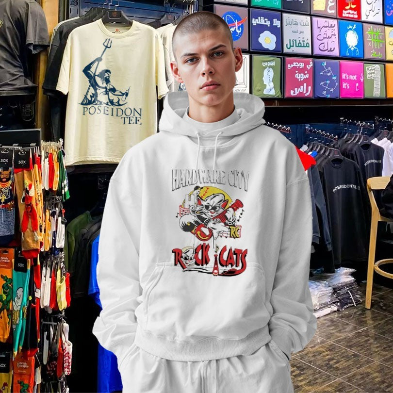 Hardware City Rock Cats Cartoon T-shirt