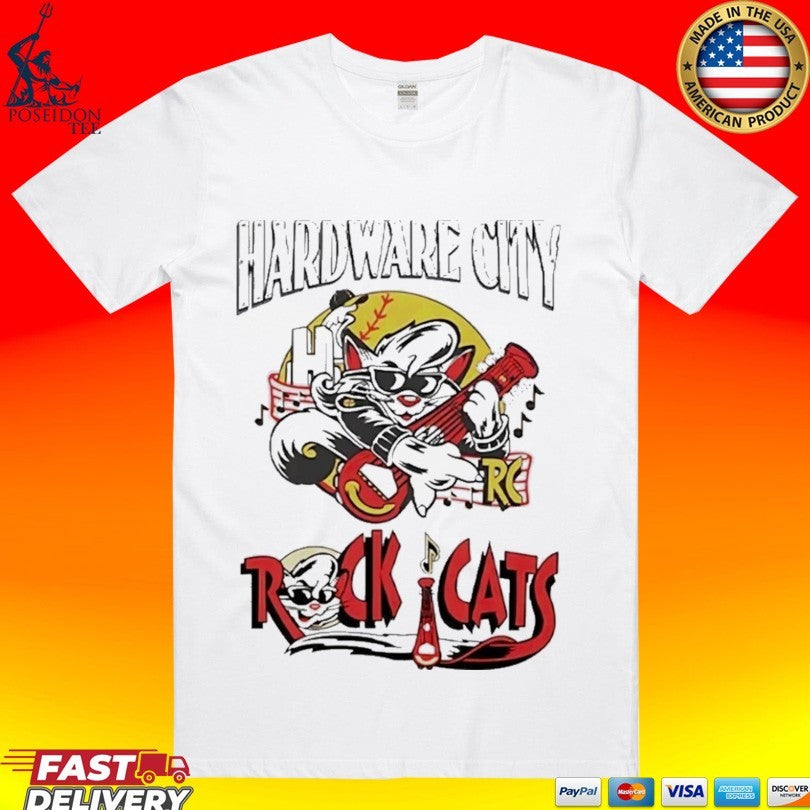 Hardware City Rock Cats Cartoon T-shirt