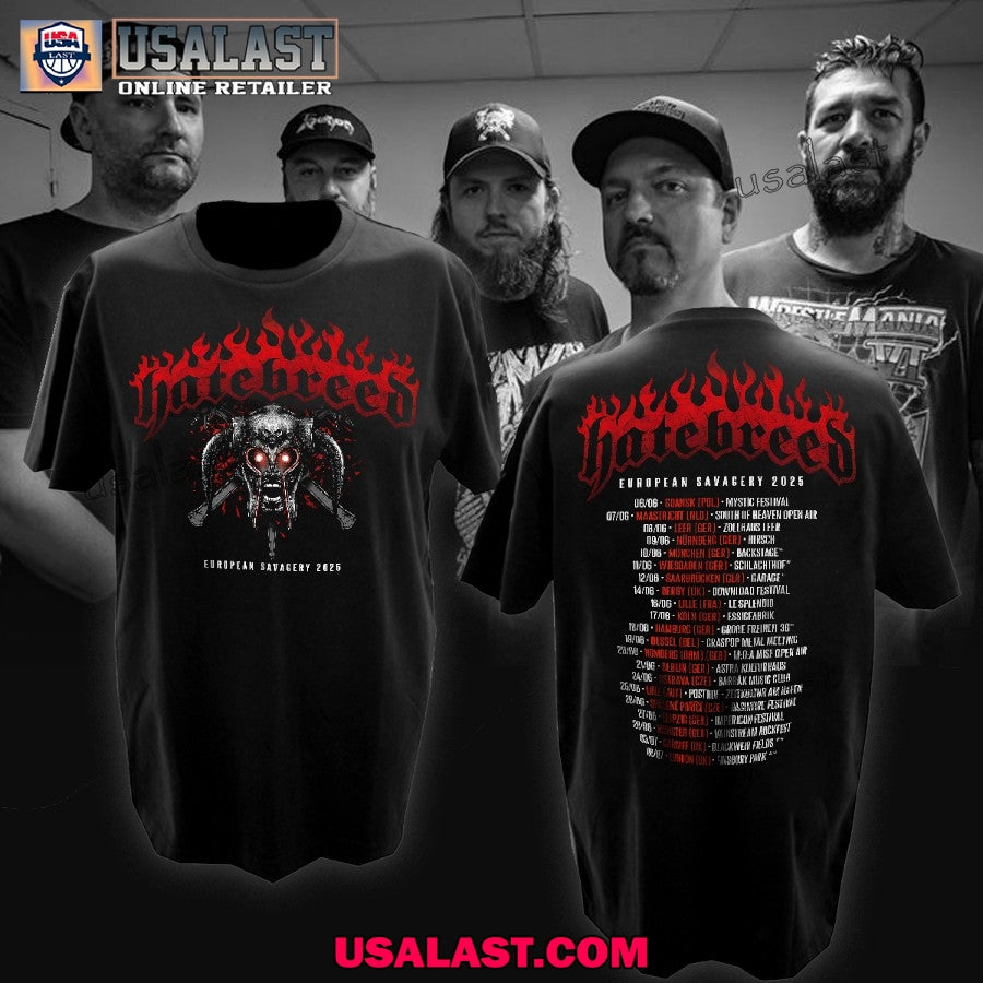 Hatebreed European Savagery 2025 Tour Hoodie, Shirt 02