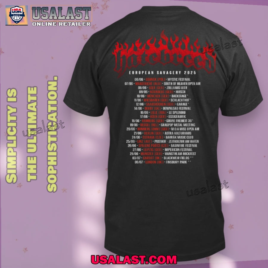 Hatebreed European Savagery 2025 Tour Hoodie, Shirt 02