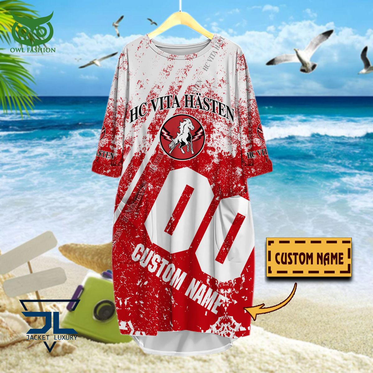 HC Vita Hästen SHL Personalized 3D Tshirt Polo Hawaiian Shirt