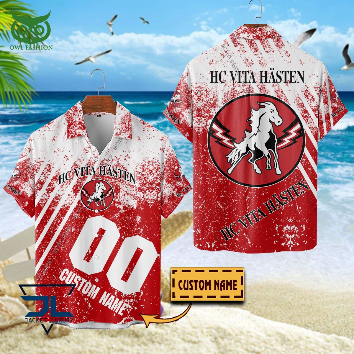 HC Vita Hästen SHL Personalized 3D Tshirt Polo Hawaiian Shirt