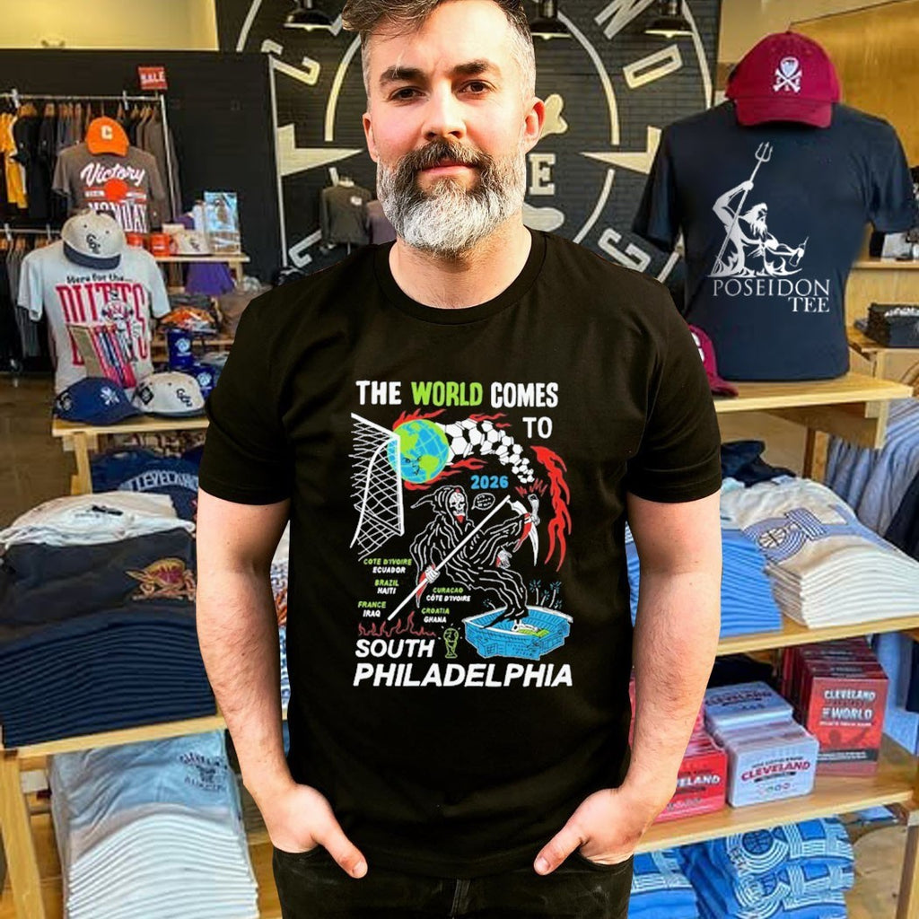 Heavyslime The World Comes To 2026 South Philadelphia Grim Reaper T-shirt