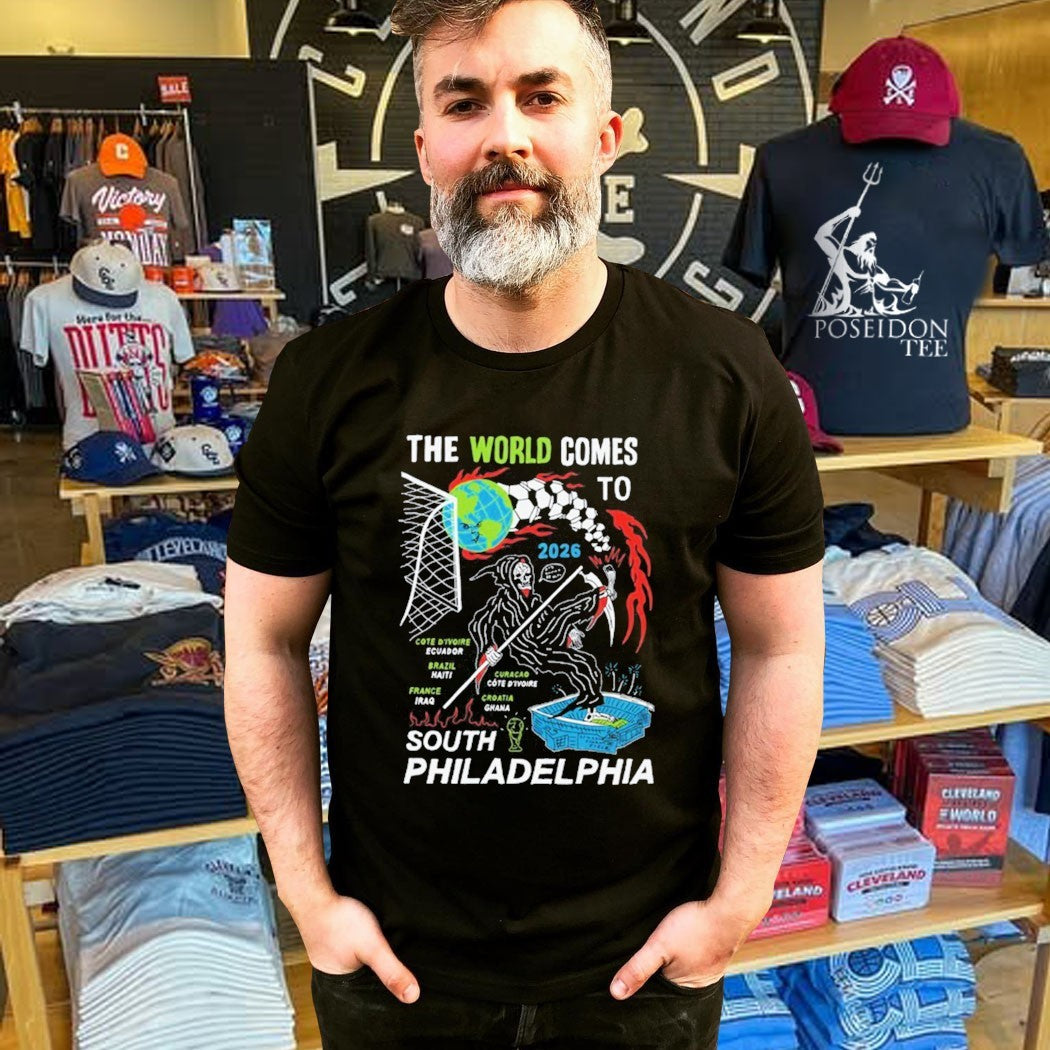 Heavyslime The World Comes To 2026 South Philadelphia Grim Reaper T-shirt