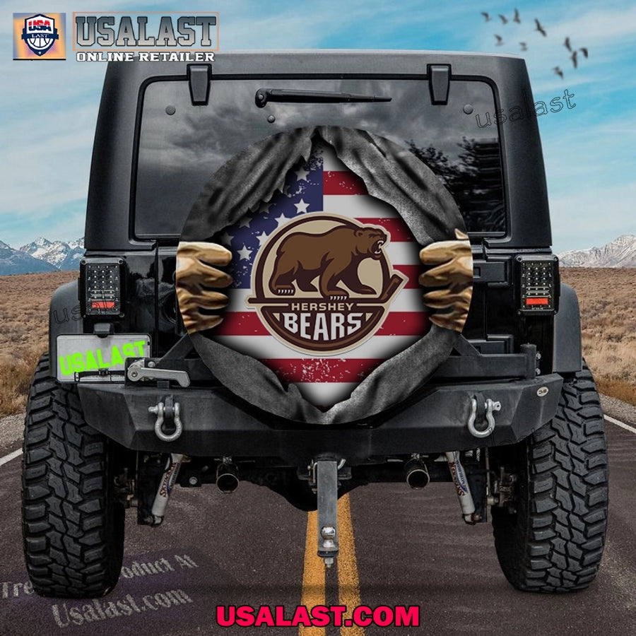 Hershey Bears AHL American Flag Spare Tire Cover