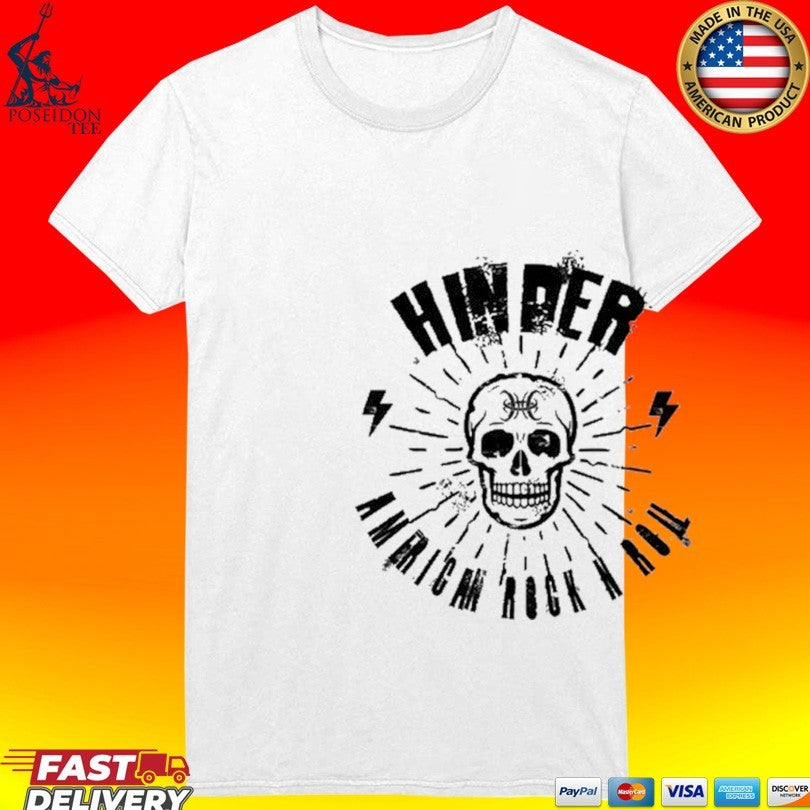 Hinder American Rock N Roll Skull T-shirt