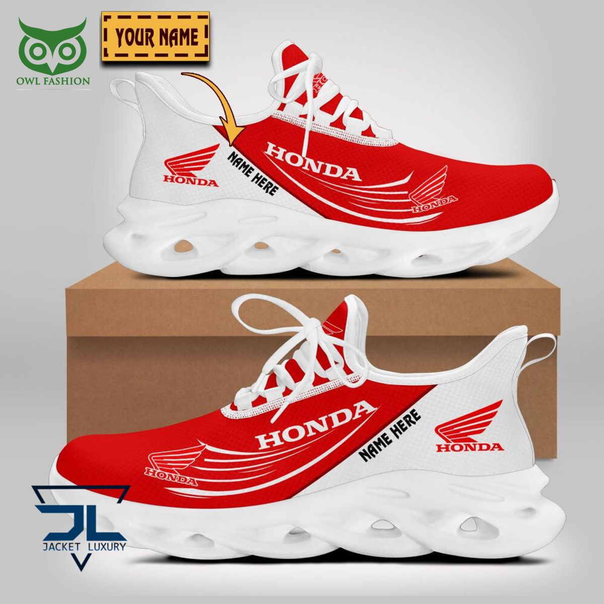 Honda Motorcycle Car Brand Logo Personalized Max Soul Shoes