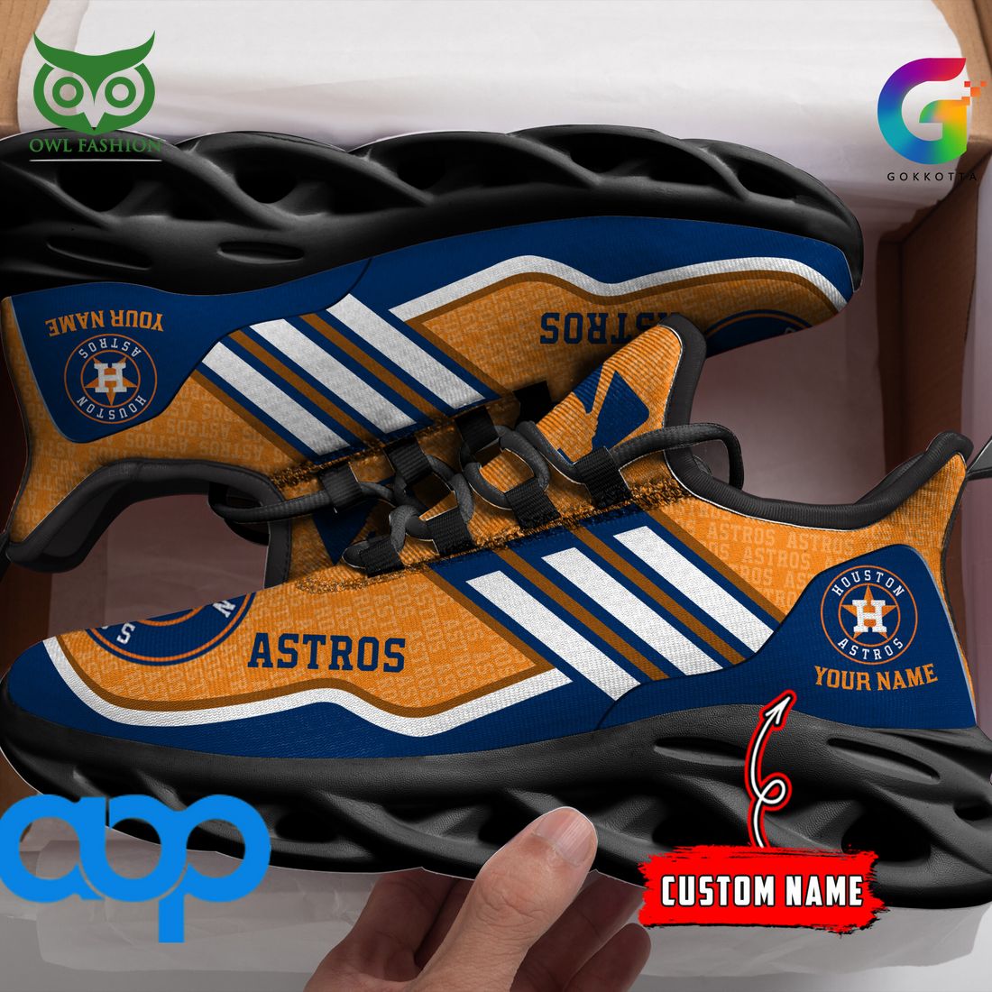 Houston Astros MLB Personalized New Max Soul Sneaker