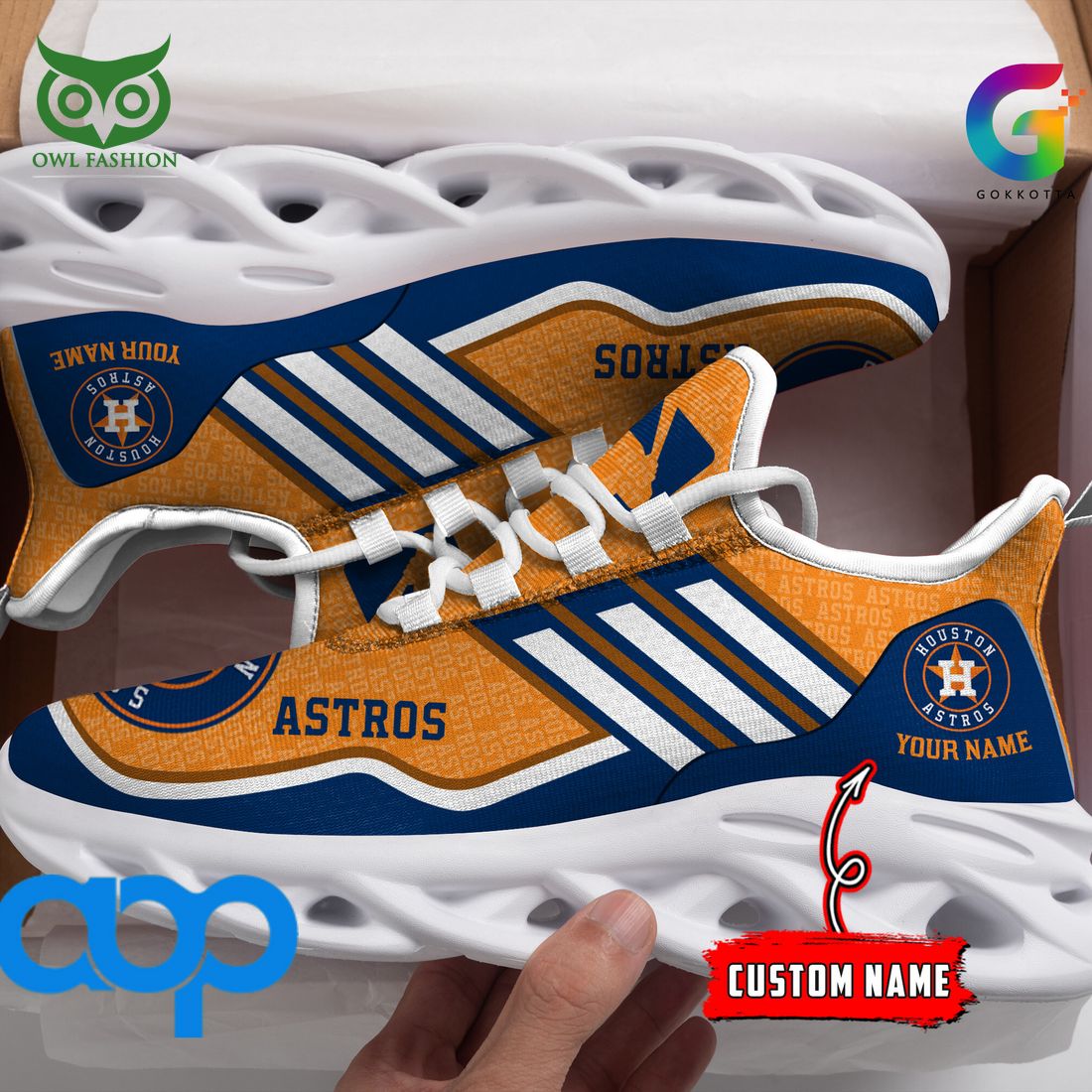Houston Astros MLB Personalized New Max Soul Sneaker