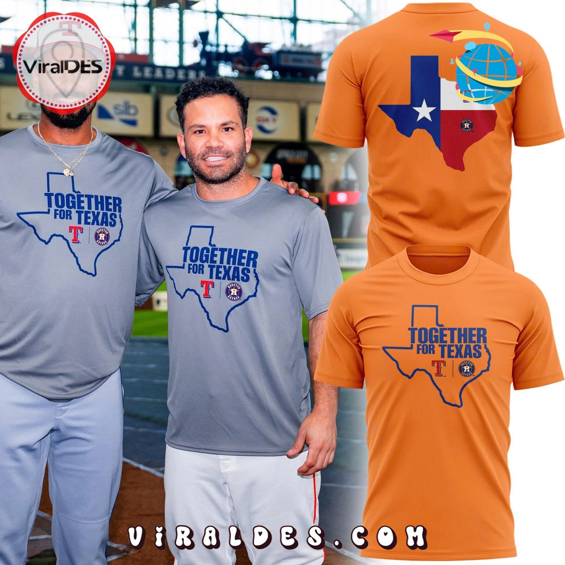 Houston Astros Together For Texas Orange Hoodie 2025