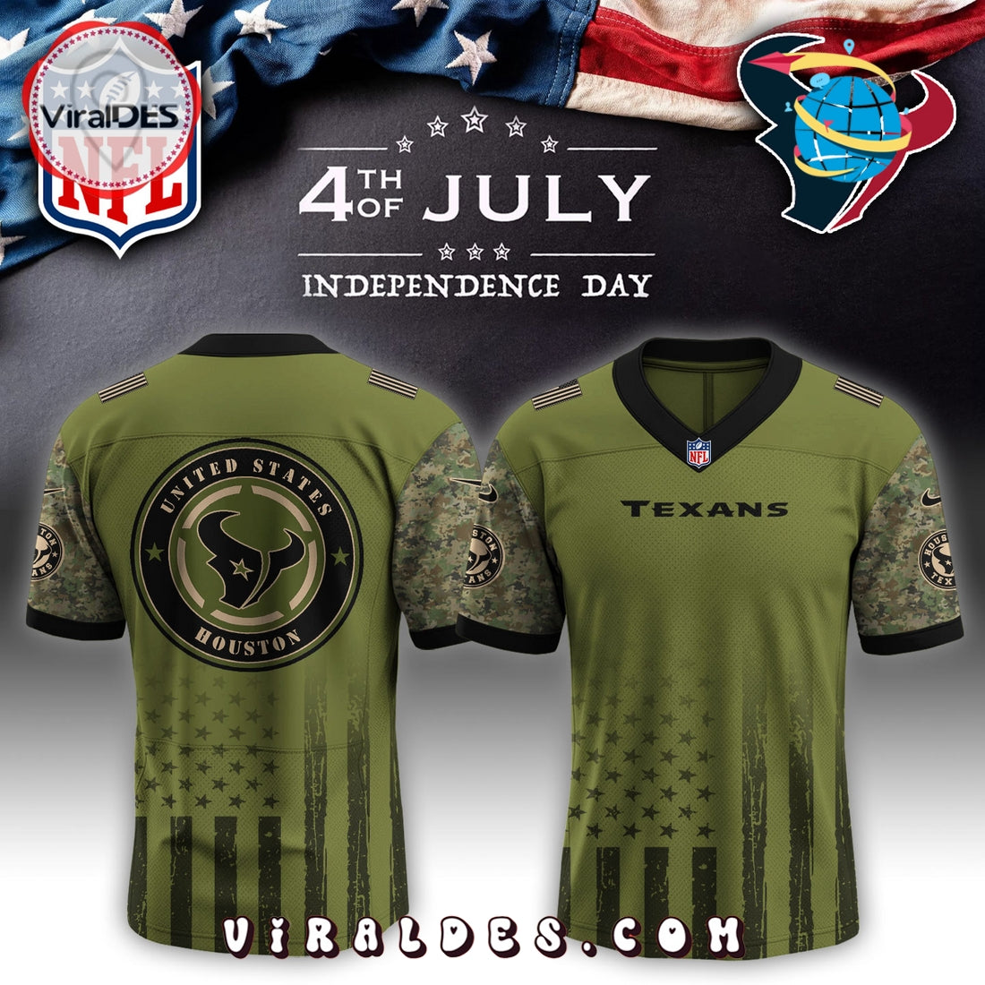 Houston Texans x Independence Day 2025 Baseball Jersey
