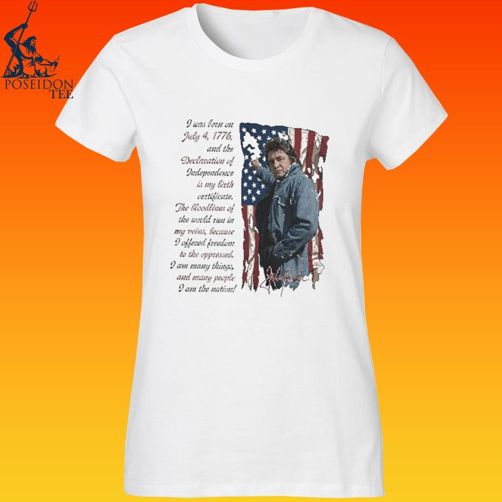 I Am The Nation Since 1776 Johnny Cash Ragged Old Flag T-shirt