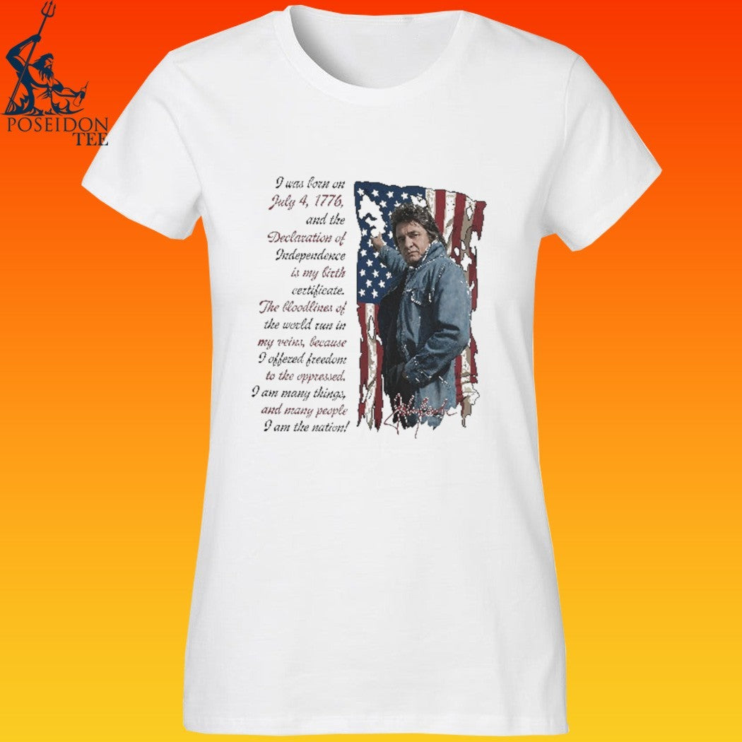 I Am The Nation Since 1776 Johnny Cash Ragged Old Flag T-shirt