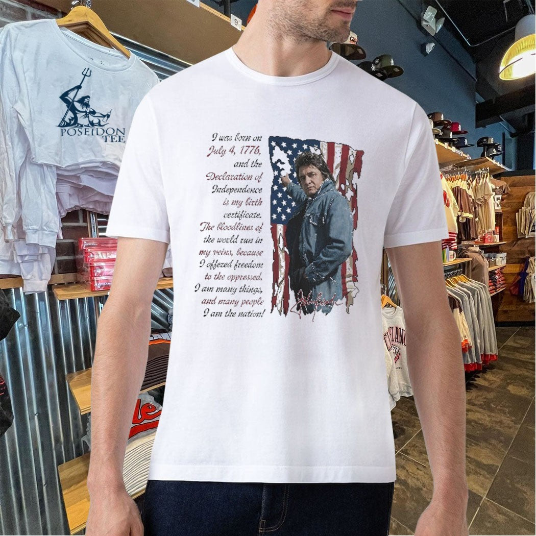 I Am The Nation Since 1776 Johnny Cash Ragged Old Flag T-shirt
