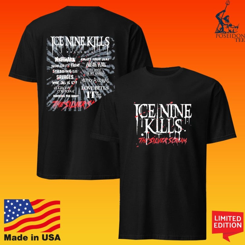 Ice Nine Kills Europe Psychos The Silver Scream A Thon Tour 2026 Tie Dye T-shirt