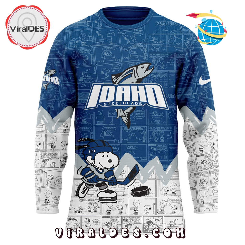 Idaho Steelheads Peanuts Night Anniversary Hockey Jersey