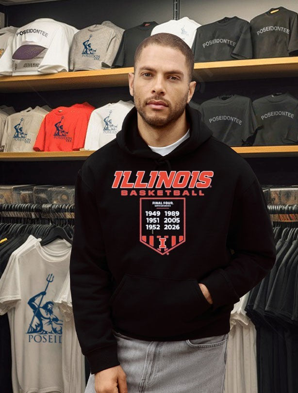 Illinois Basketball Final Fours Banner T-shirt