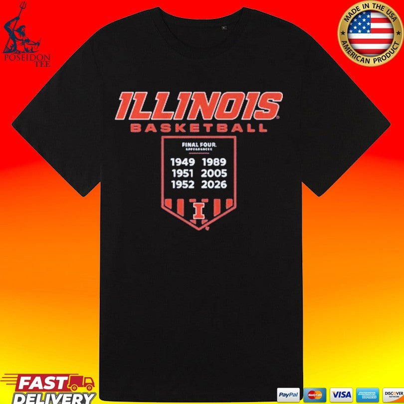 Illinois Basketball Final Fours Banner T-shirt