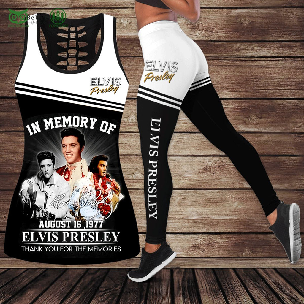 In Memories Of 1977 Elvis Presley Hollow Tank Top Leggings