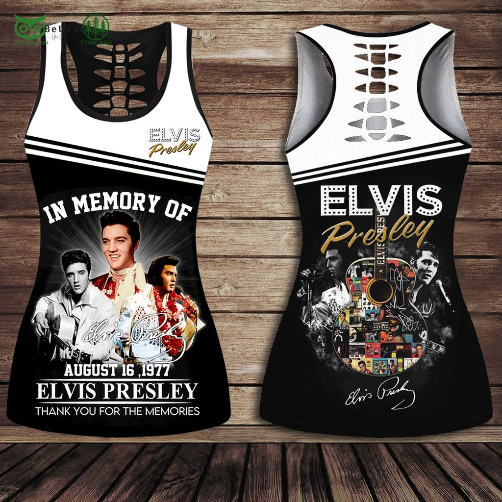 In Memories Of 1977 Elvis Presley Hollow Tank Top Leggings