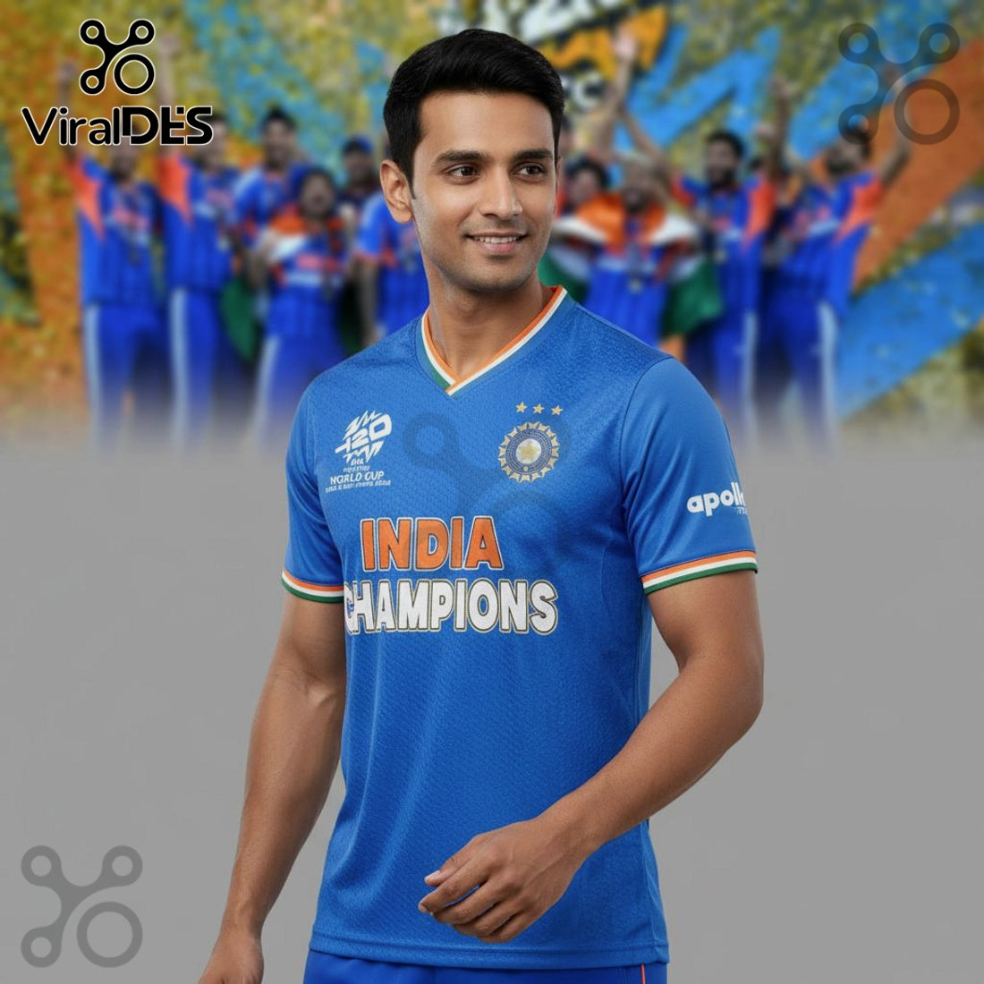India Cricket Champions T20 World Cup 2026 Commemorative Fan Shirt
