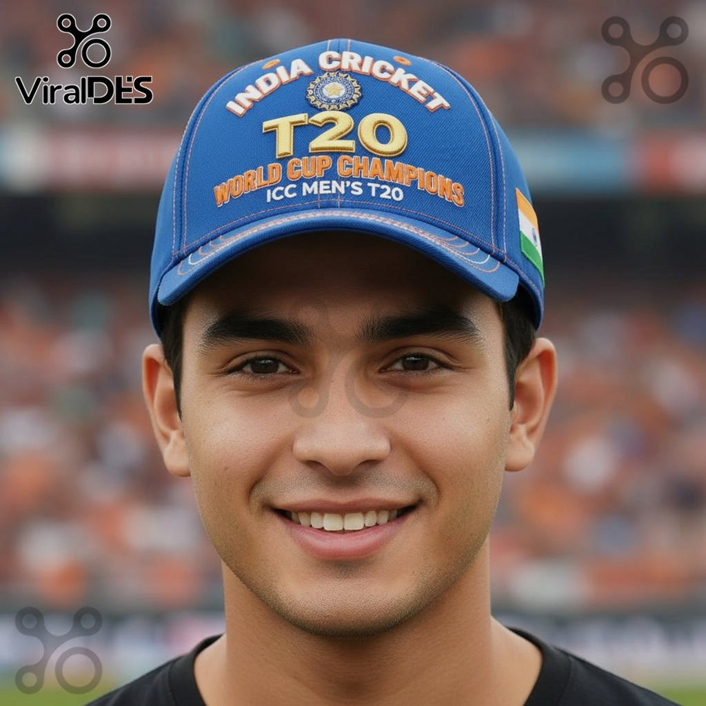 India Cricket T20 World Cup Champions Commemorative Embroidered Hat