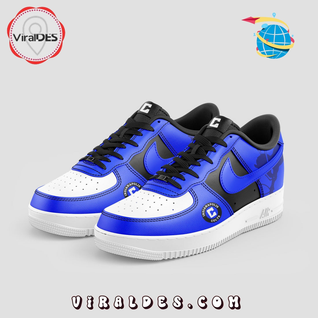 Indianapolis Colts Football Blue Air Force 1 Sneakers