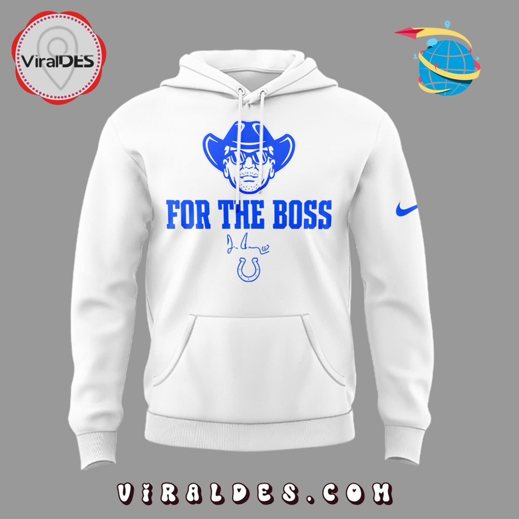 Indianapolis Colts For the Boss White Hoodie