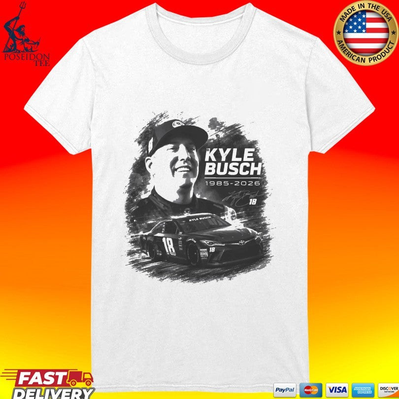 Rip Kyle Busch 18 1985 2026 Signature T-shirt