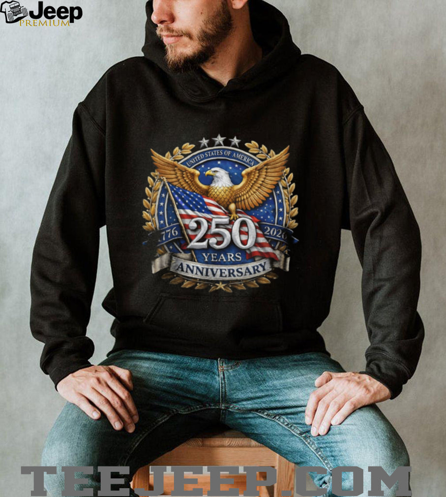 America 250 Years Anniversary Eagle & Flag Patriotic Men’s T Shirt