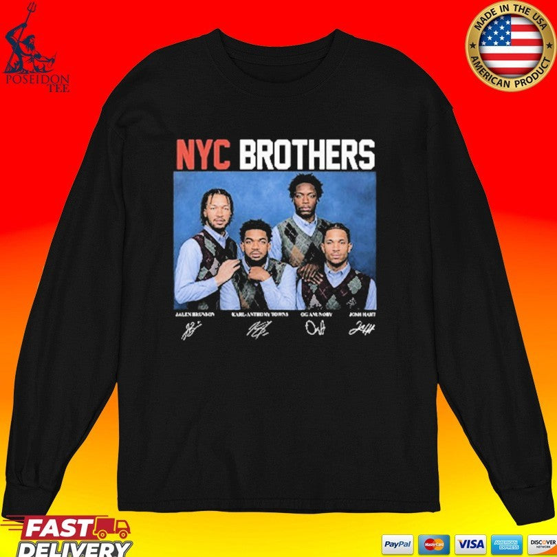 Jalen Brunson Karl-anthony Towns Og Anunoby Josh Hart Nyc Brothers T-shirt