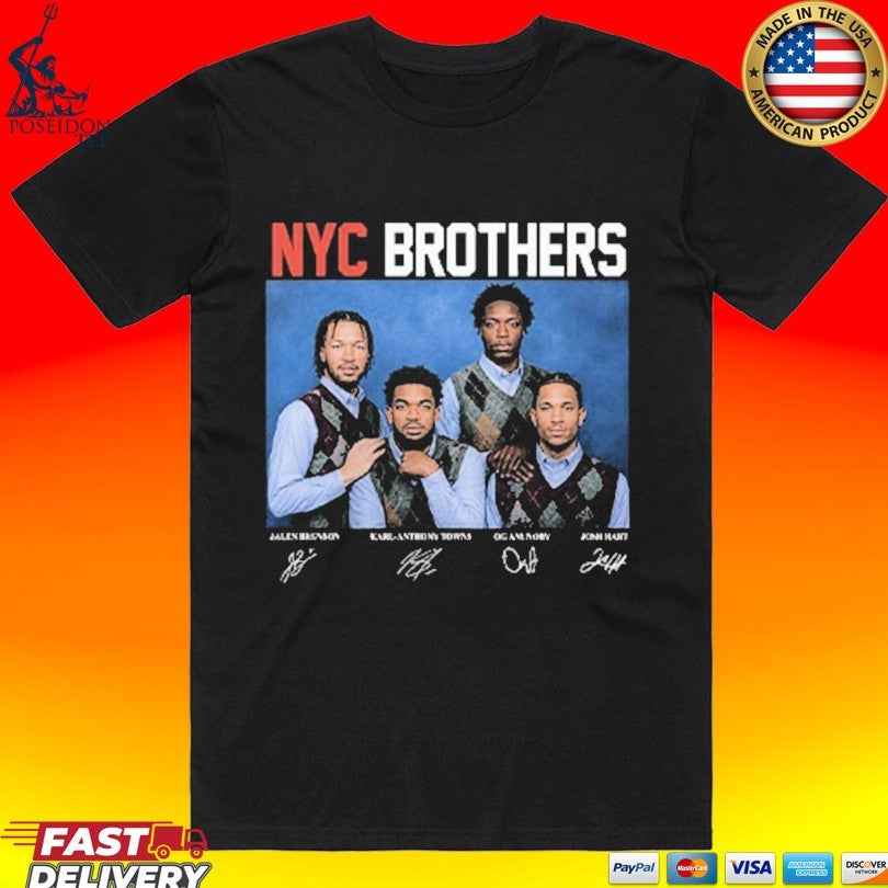 Jalen Brunson Karl-anthony Towns Og Anunoby Josh Hart Nyc Brothers T-shirt