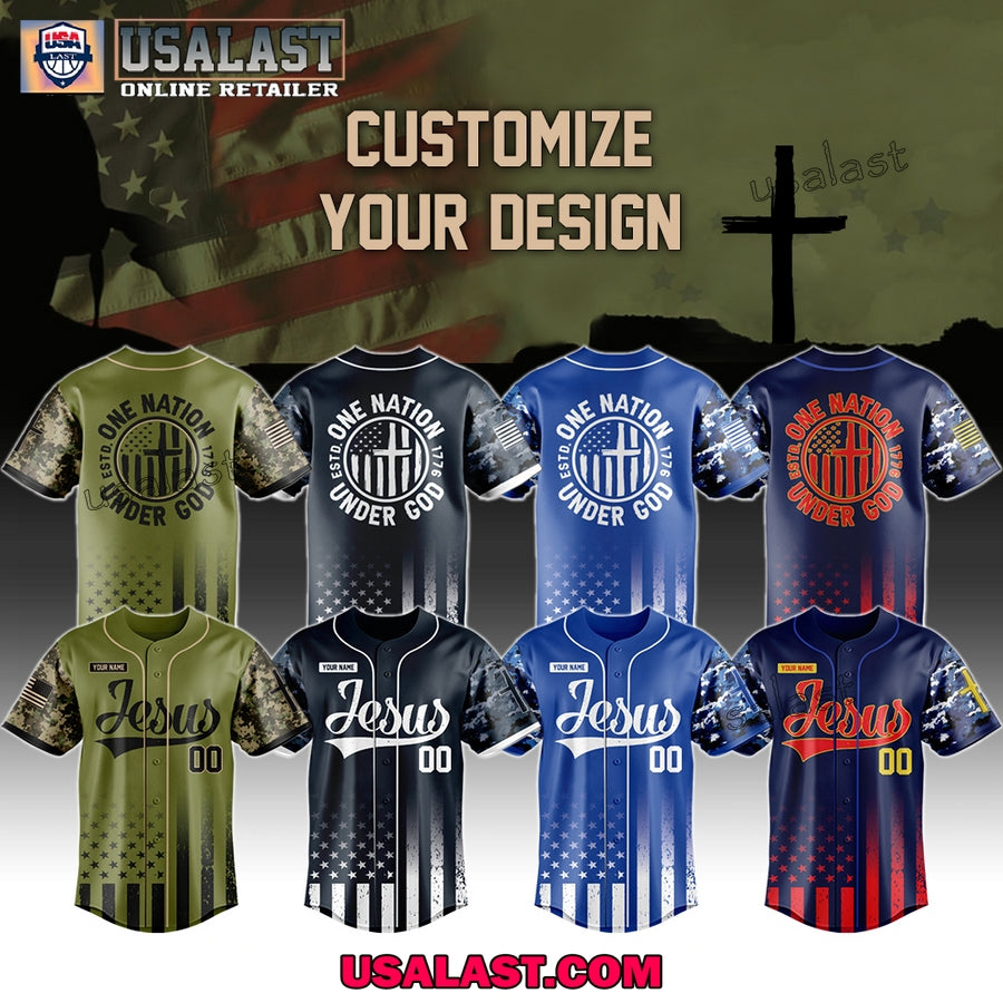Jesus One Nation Under God Baseball Jersey Shirt