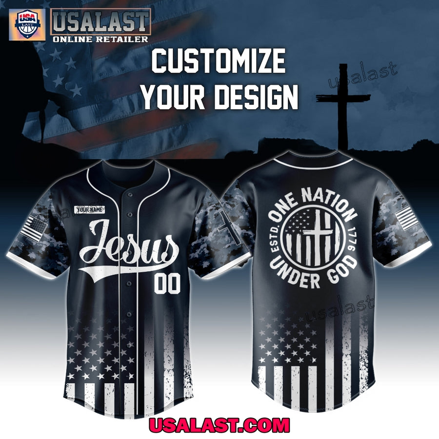 Jesus One Nation Under God Baseball Jersey Shirt