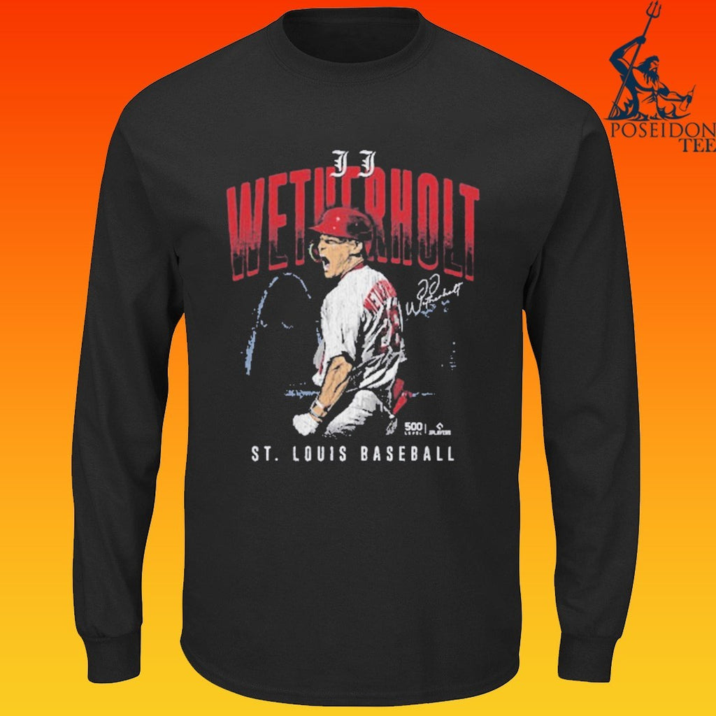 Jj Wetherholt Player St. Louis Cardinals Baseball Signature Skyline City T-shirt