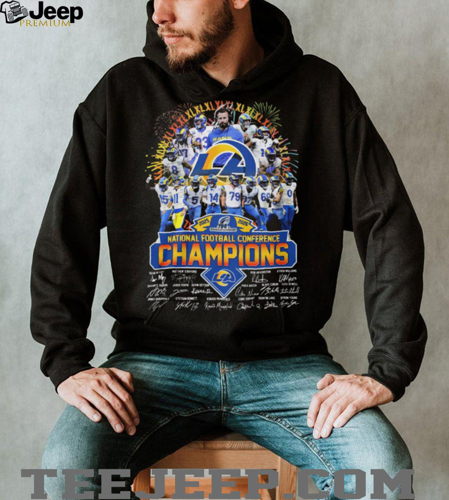 LA Rams 2025 2026 NFC Champions Signed Team Roster Fan T Shirt
