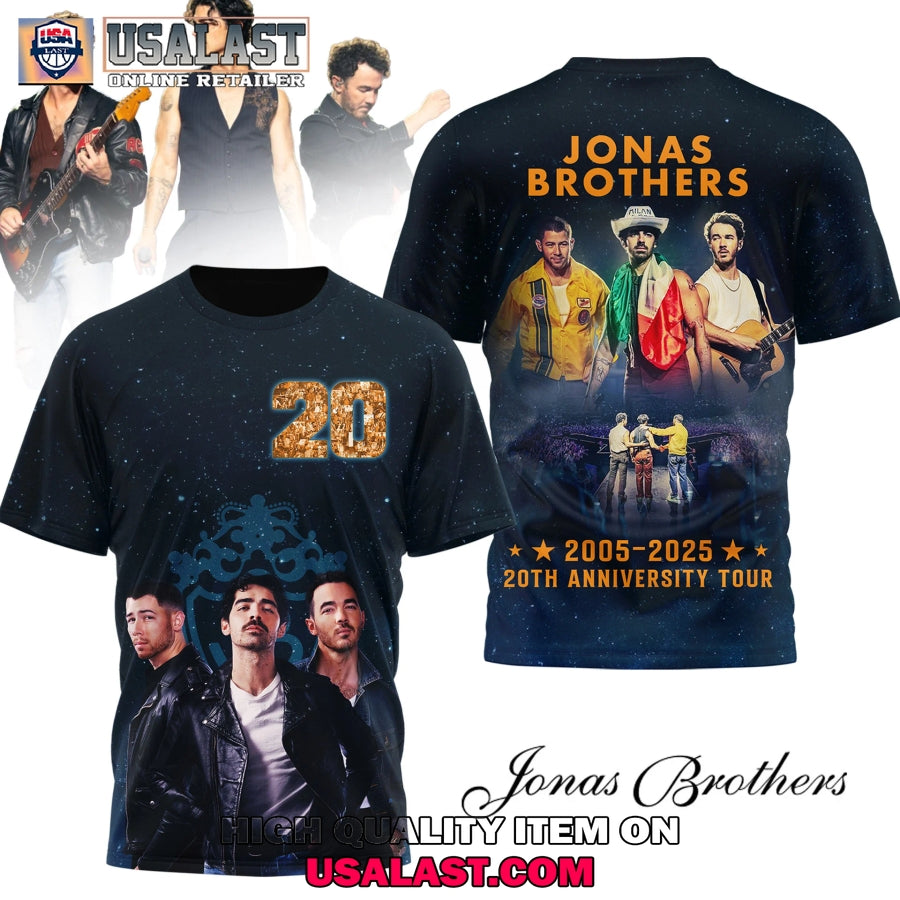 Jonas Brothers 2005-2025 20th Anniversary Tour 3D Shirt