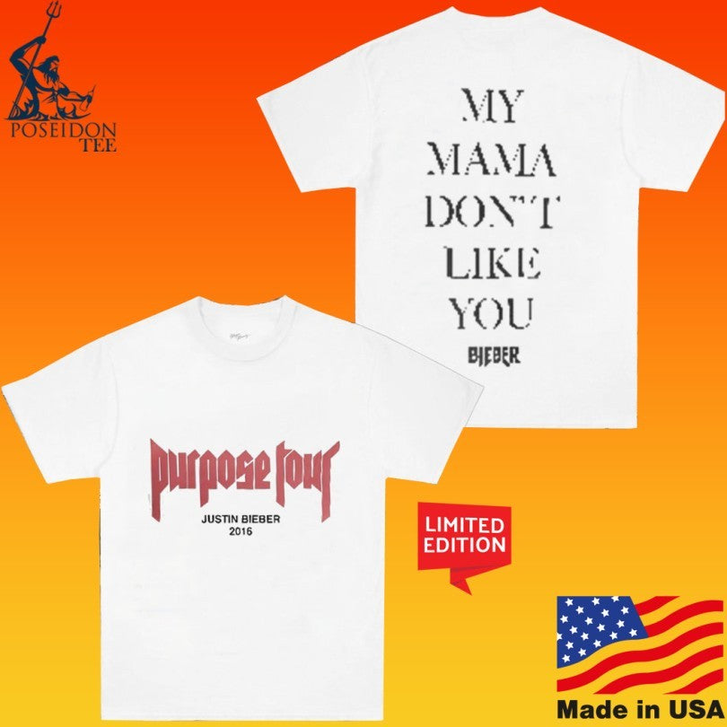 Justin Bieber Purpose Tour 2016 T-shirt