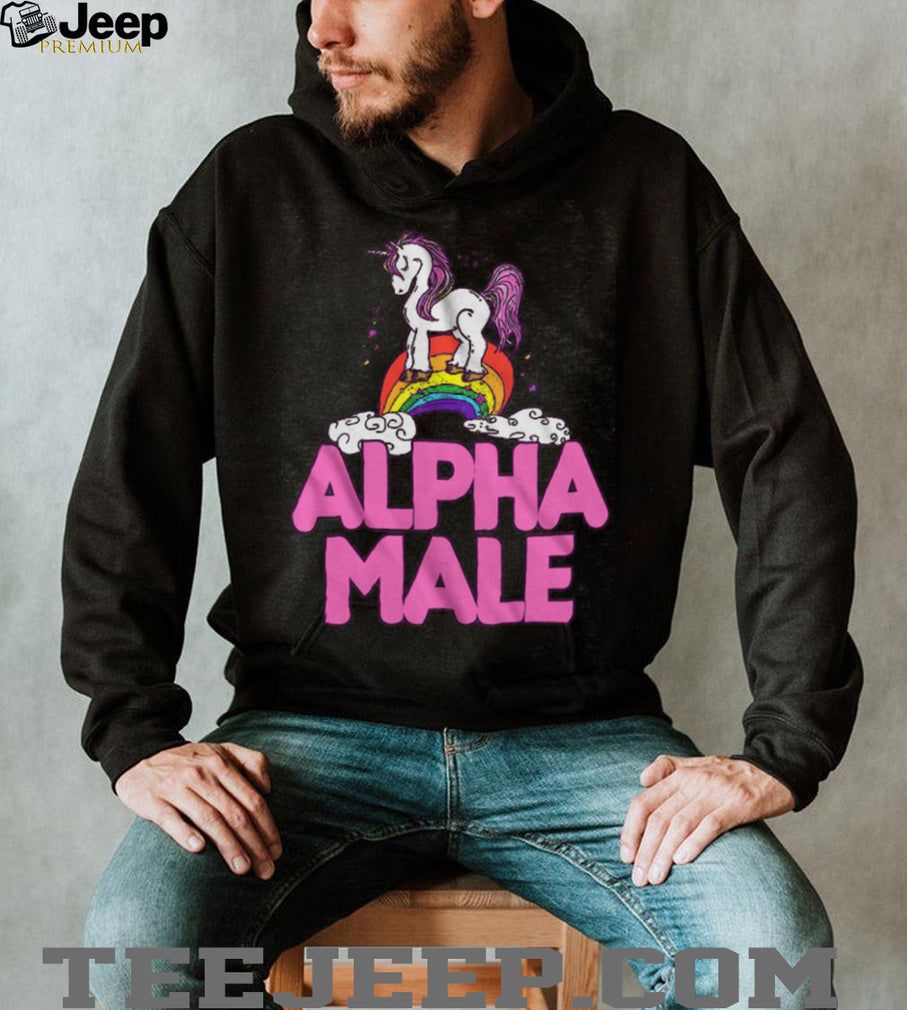 Sarcastic Alpha Male Pink Unicorn Rainbow Retro Aesthetic T Shirt