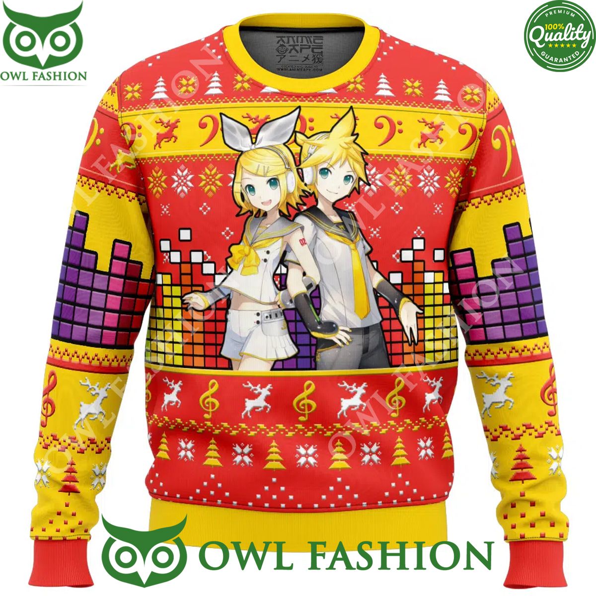 Kagamine Rin Len Ugly Christmas Sweater Jumper