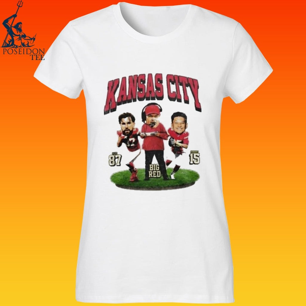 Kansas City Big Head Mahomes Travis Kelce and Andy Reid T-shirt