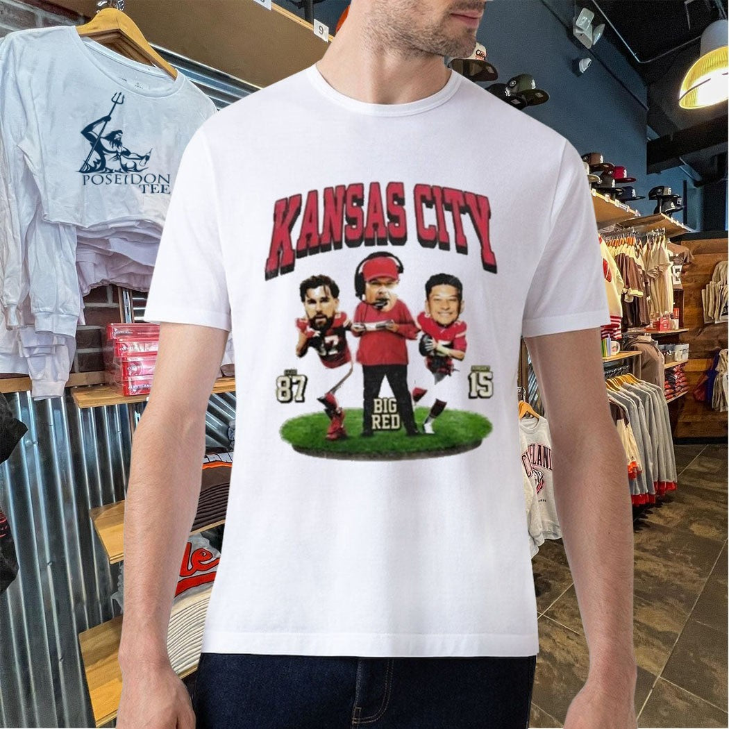 Kansas City Big Head Mahomes Travis Kelce and Andy Reid T-shirt