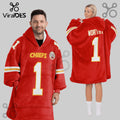 Kansas City Chiefs 1 Player Snuggle Hoodie Blanket