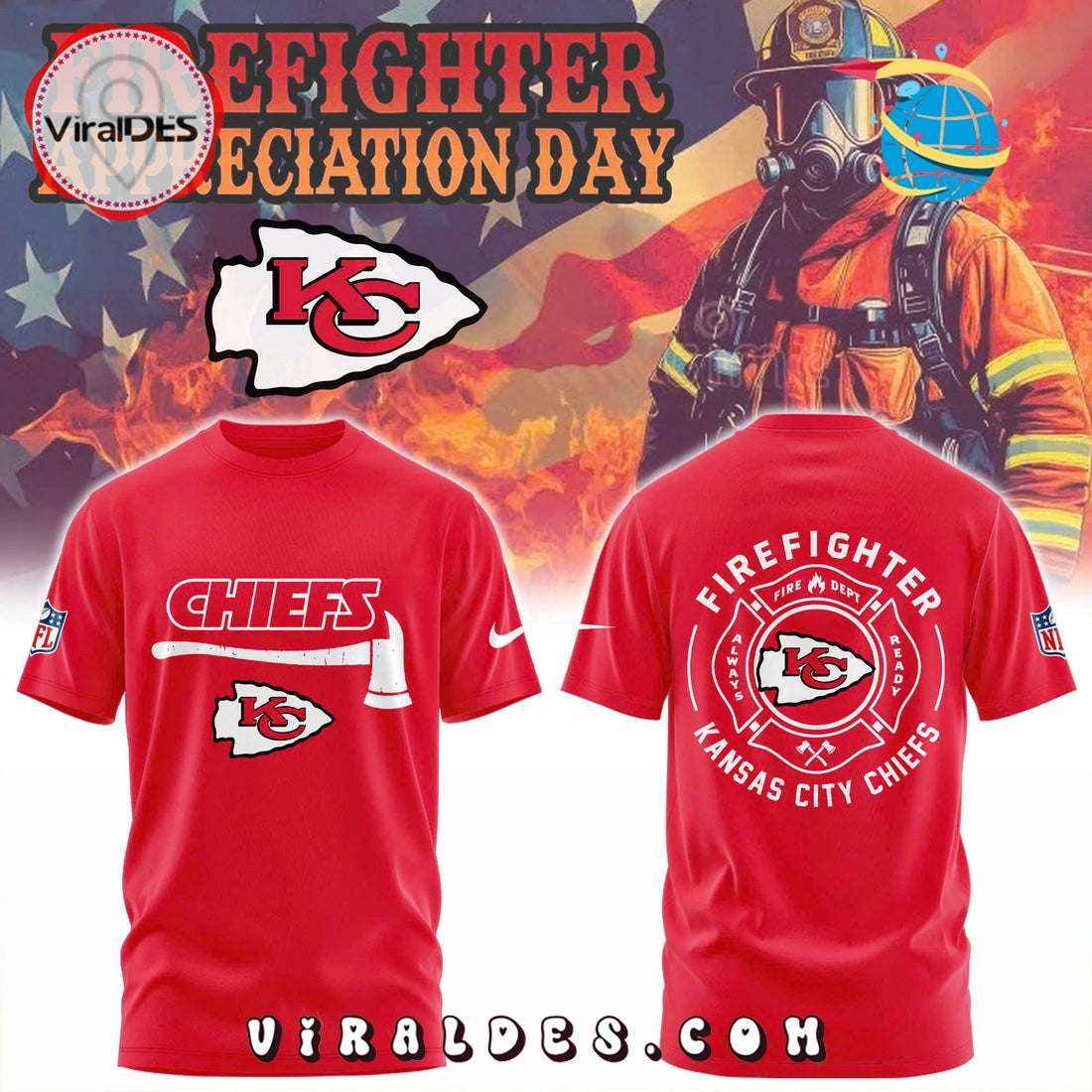 Kansas City Chiefs Firefighter Application 2025 Hoodie