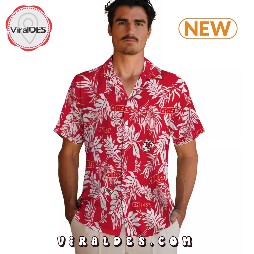 Kansas City Chiefs Tropical Leaf Hawaiian Shirt