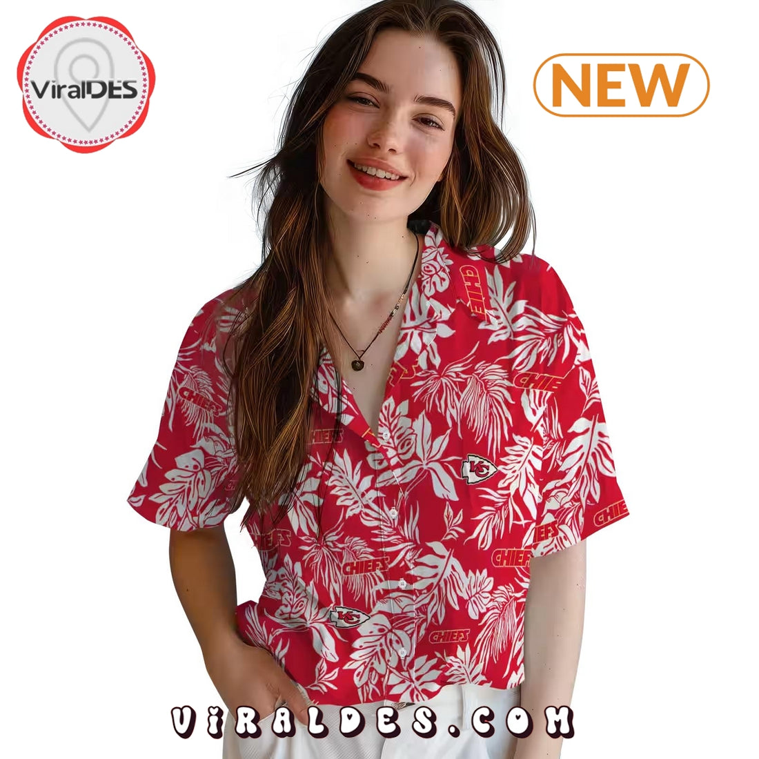 Kansas City Chiefs Tropical Leaf Hawaiian Shirt