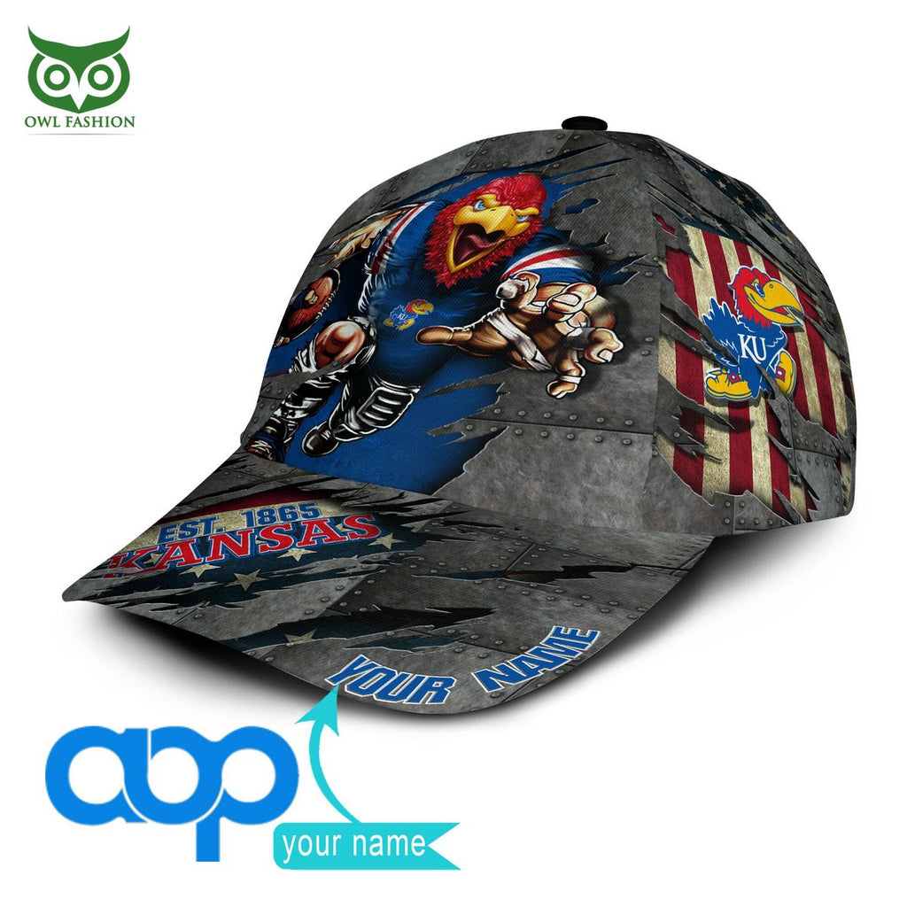 Kansas Jayhawks New 2023 Personalized NCAA Printed Cap