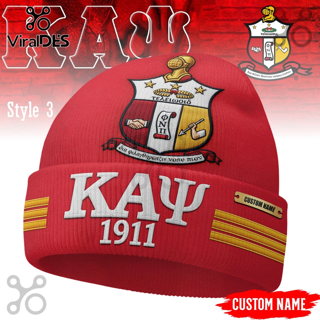 Kappa Alpha Psi Custom Name Beanie Hat